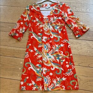 Jude Connally Red Floral Paisley Mini Dress